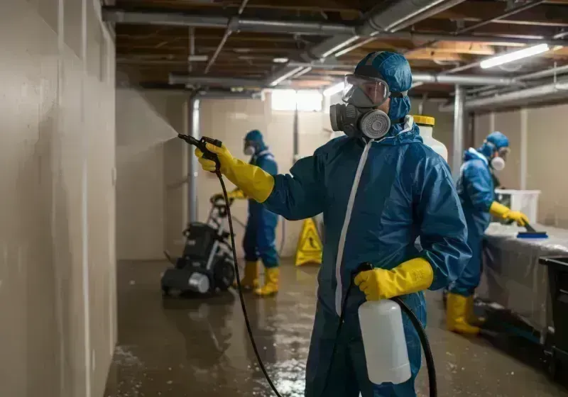 Basement Sanitization and Antimicrobial Treatment process in Portage Lakes, OH